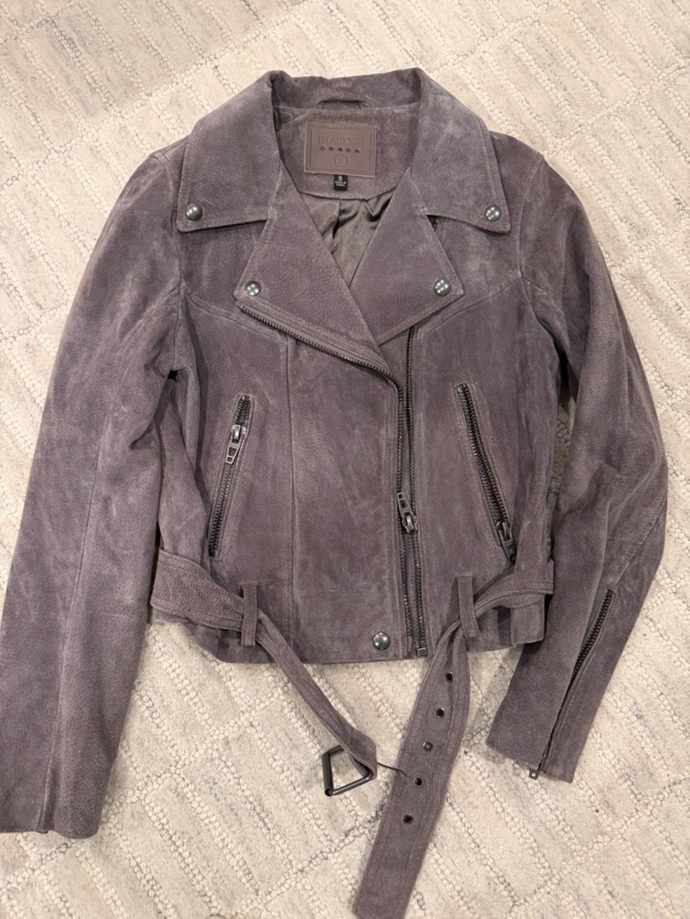 Blank NYC Gray Suede Moto Jacket